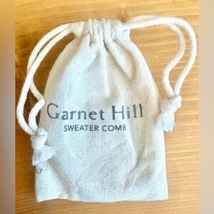 Garnet Hill Wooden Sweater Comb with Natural Drawstring Pouch, New